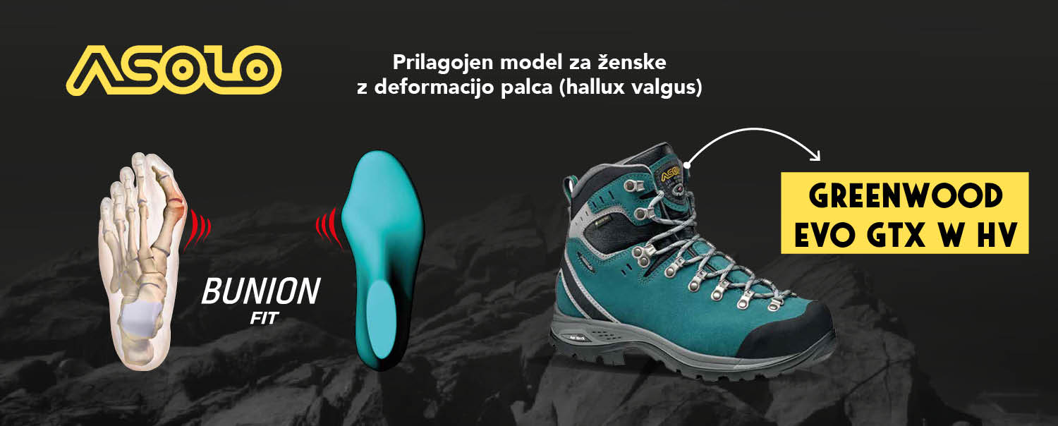 Asolo pohodni čevlji za ženske s hallux valgus