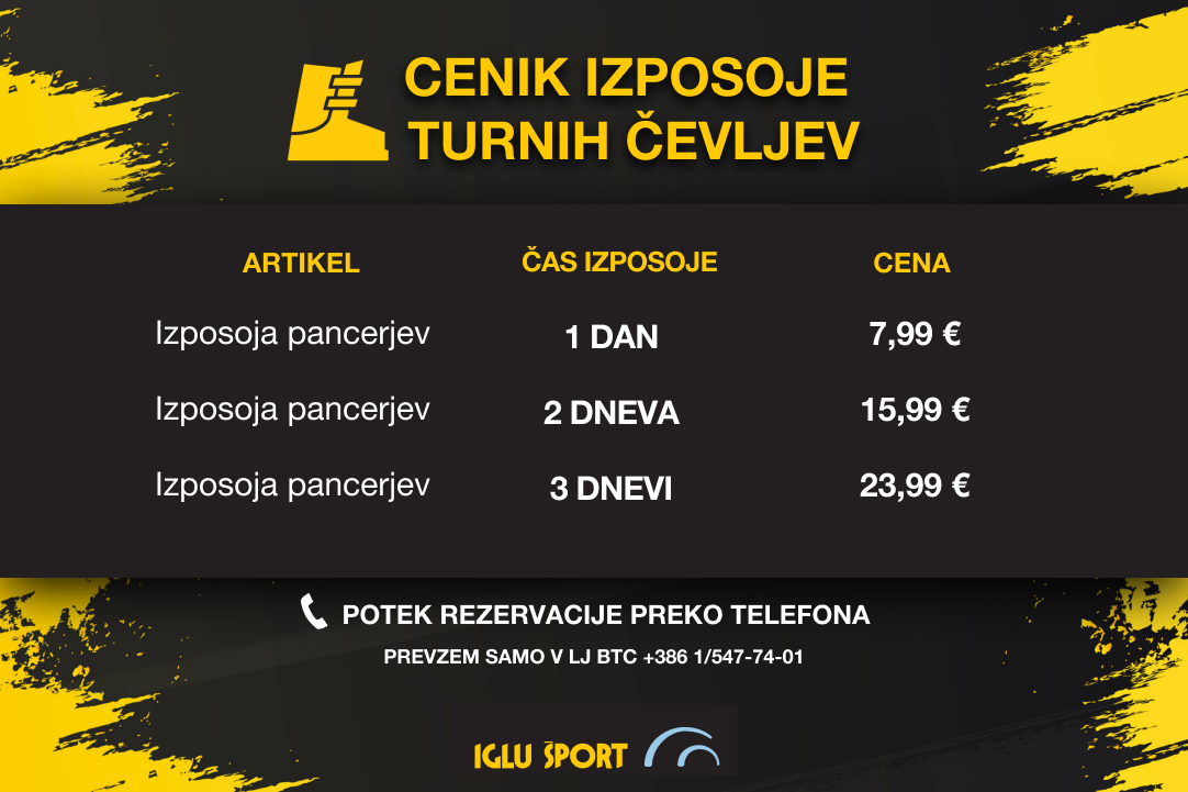 izposoja turnih čevljev